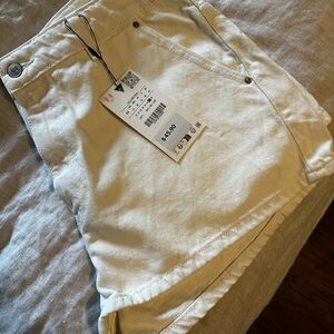 NWT ZARA-  White Jean Shorts
